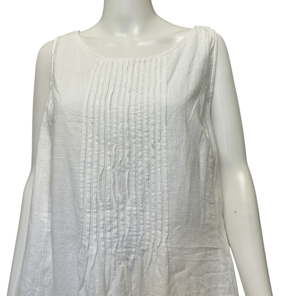 Old Navy White Cotton Pintuck Pleated Midi Dress Lined XXL - Picture 3 of 8